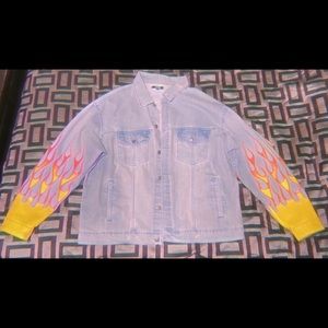 🔥Denim jacket with flames🔥
